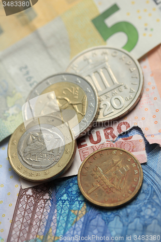 Image of Greek and euro money