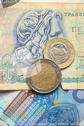 Image of Greek euro coins
