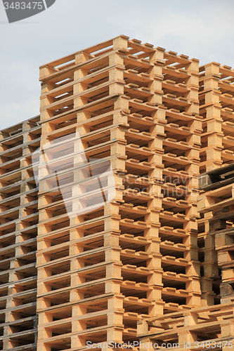 Image of Stacked wooden pallets