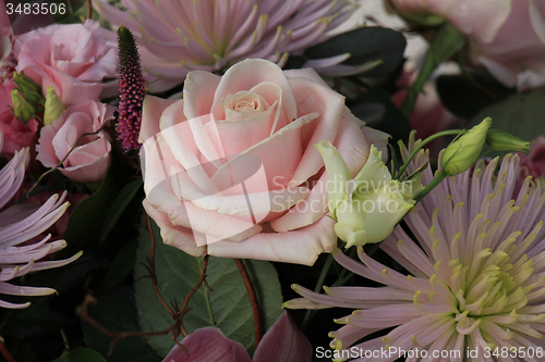 Image of Pastel pink wedding arrangement