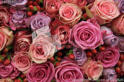 Image of Pastel roses wedding arrangement