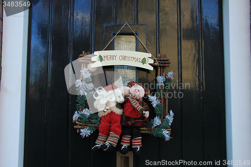 Image of Merry Christmas decoration on front door