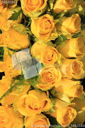 Image of Yellow rose wedding arrangement