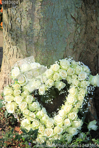 Image of Heart shaped sympathy flowers