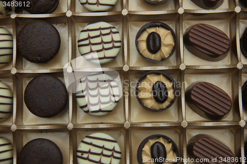 Image of Chocolate candies in a box