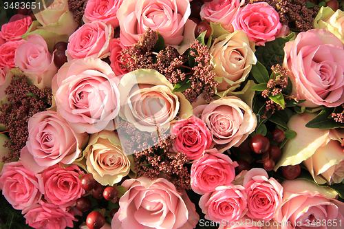 Image of Pastel roses wedding arrangement