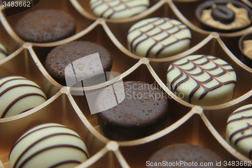 Image of Chocolate candies in a box