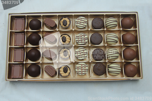 Image of Chocolate candies in a box