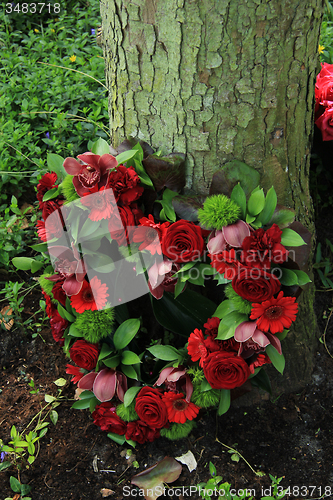 Image of Heart shaped sympathy flowers