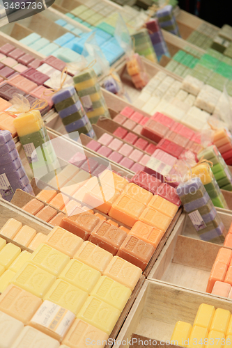 Image of French soap at a market stall