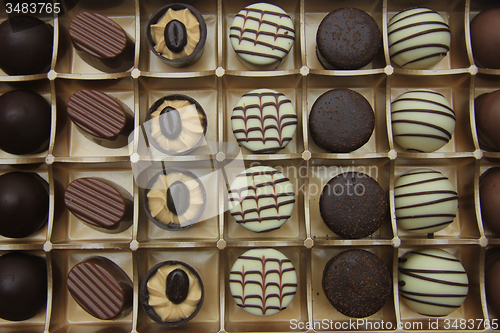 Image of Chocolate candies in a box