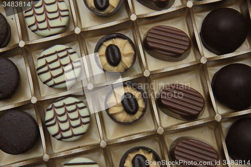 Image of Chocolate candies in a box