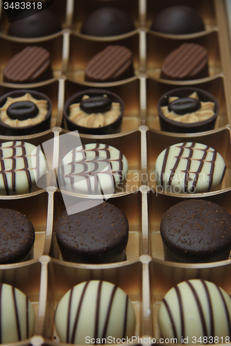 Image of Chocolate candies in a box