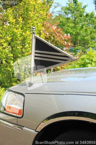 Image of Silver grey hearse detail