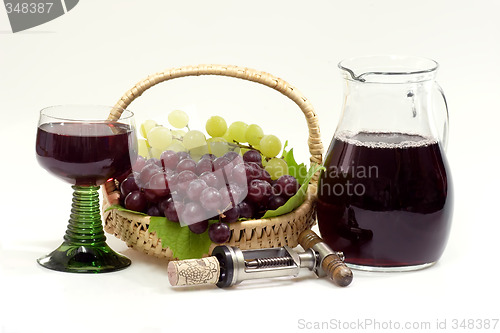 Image of Red Wine and wine jug