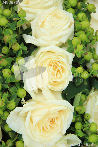 Image of Wedding flowers: roses and green