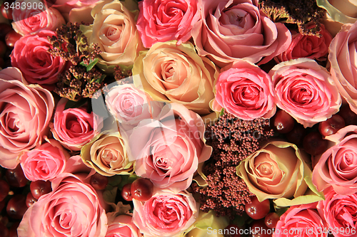 Image of Pastel roses wedding arrangement