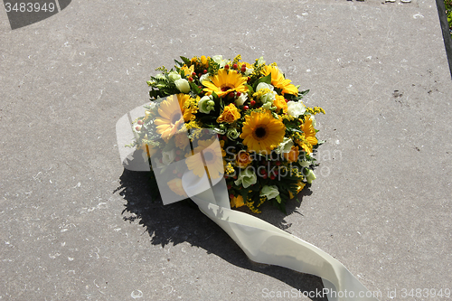 Image of Yellow sympathy flowers