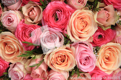 Image of Pink rose bridal bouquet