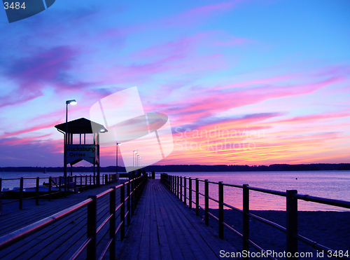 Image of pier in sunset
