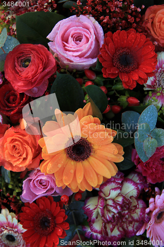 Image of Bright colored wedding arrangement
