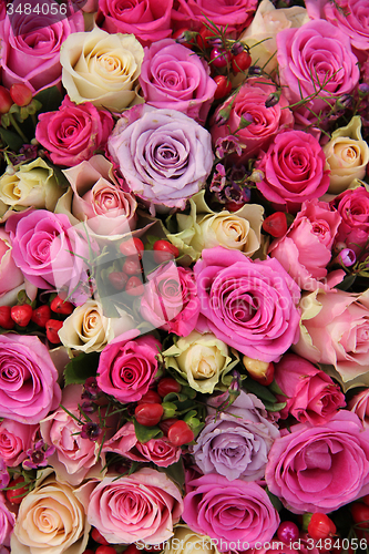 Image of Centerpiece in pink and purple