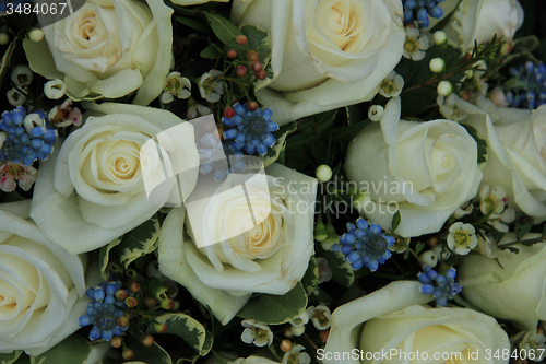 Image of blue and white wedding flowers