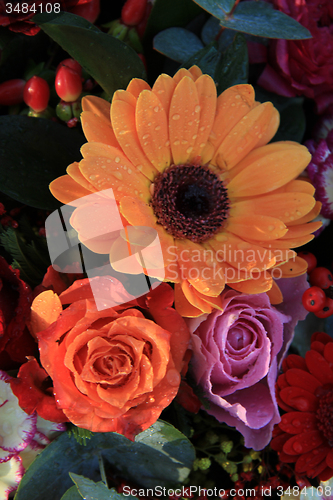 Image of Bright colored wedding arrangement