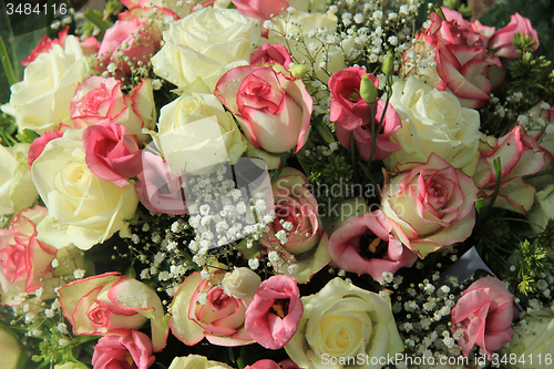 Image of Bridal flower arrangement in pink and white