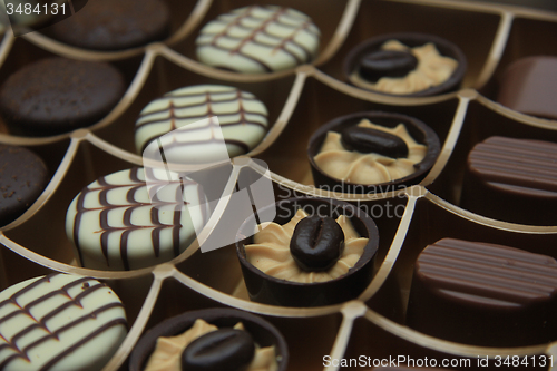 Image of Chocolate candies in a box