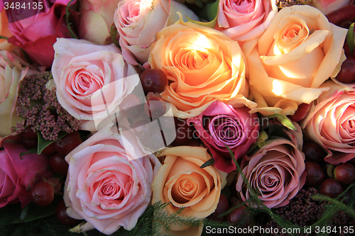 Image of Pastel roses wedding arrangement
