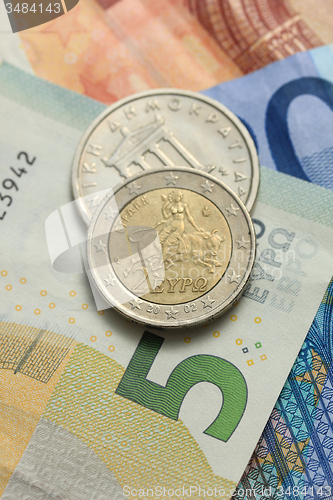 Image of Greek and euro money