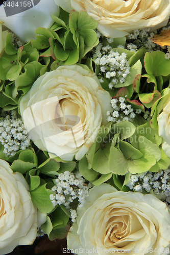 Image of Hydrangea and roses bridal bouquet
