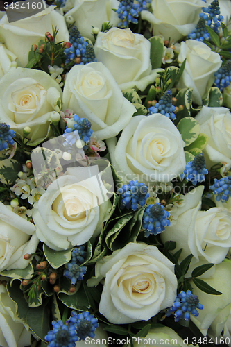 Image of blue and white wedding flowers