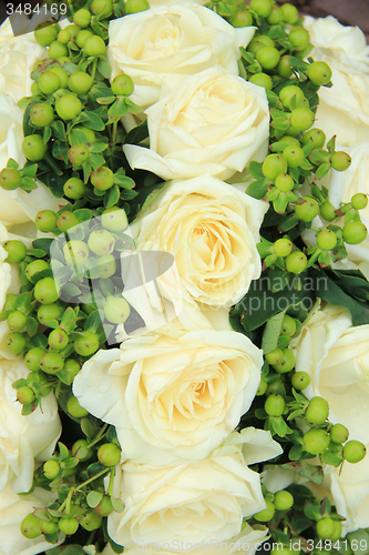 Image of Wedding flowers: roses and green