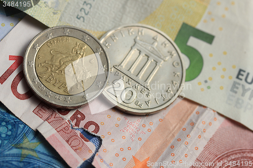 Image of Greek and euro money