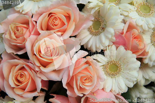 Image of Roses and gerberas wedding flowers