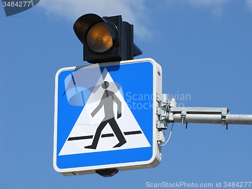 Image of road sign pedestrian crossing