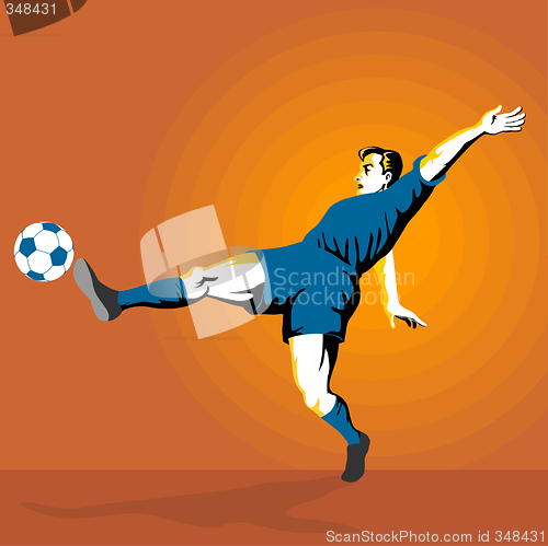 Image of Soccer player kicking the ball