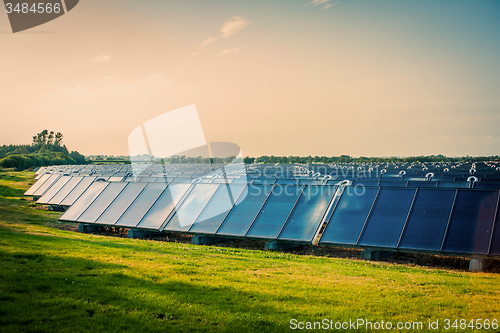 Image of Solar park on a green field