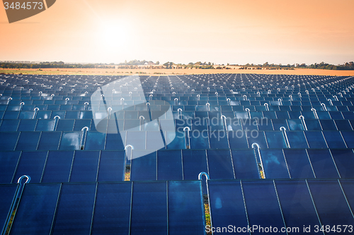 Image of Solar park in the sunrise