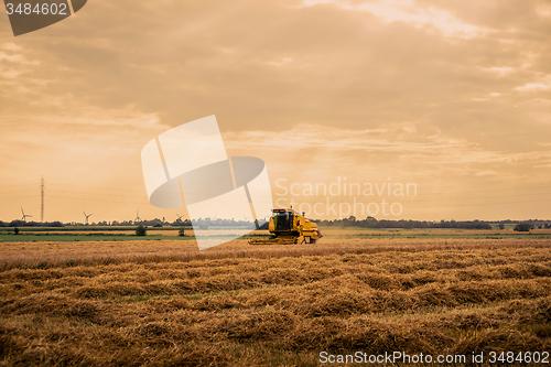 Image of Harvester on cropped field