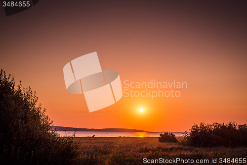 Image of Countryside lake with a sunrise