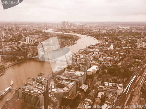 Image of Retro looking Aerial view of London