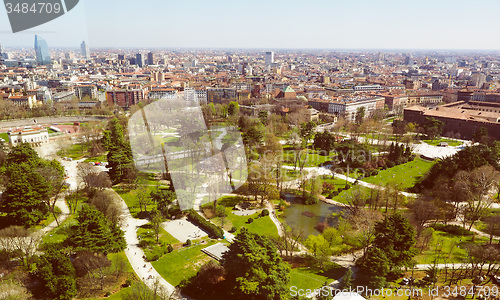 Image of Retro look Milan aerial view