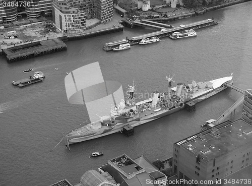 Image of Black and white Aerial view of London