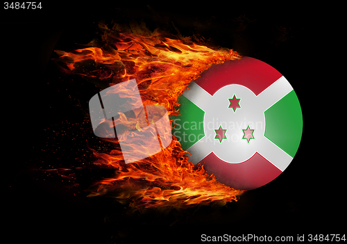 Image of Flag with a trail of fire - Burundi