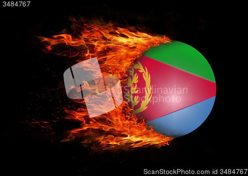 Image of Flag with a trail of fire - Eritrea