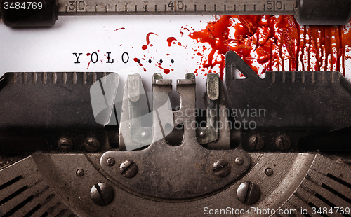 Image of Bloody note - Vintage inscription made by old typewriter