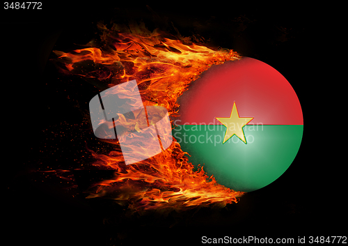 Image of Flag with a trail of fire - Burkina Faso